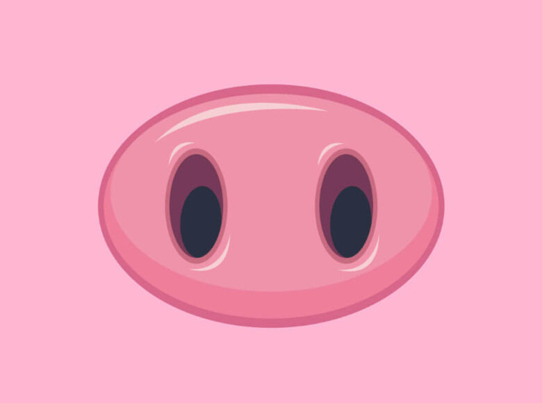 Pig Play Symbolbild: Schweinenase. Pig Play Symbol image: Pig's nose.